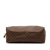 Celine B Celine Brown Dark Brown Coated Canvas Fabric Macadam Cosmetic Pouch Italy