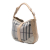 Burberry B Burberry Gray Coated Canvas Fabric Smoke Check Bartow Hobo Italy