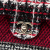 Chanel AB Chanel Red with Black Tweed Fabric Medium CC Multi Print Double Flap France