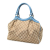 Gucci B Gucci Brown Beige with Blue Light Blue Canvas Fabric Medium GG Sukey Tote Italy
