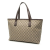 Gucci AB Gucci Brown Beige Coated Canvas Fabric GG Supreme Tote Italy