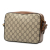 Gucci AB Gucci Brown Beige Coated Canvas Fabric Small GG Supreme Horsebit 1955 Crossbody Italy
