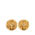 Chanel B Chanel Gold with White Pearl Gold Plated Metal Triple CC Faux Pearl Clip on Earrings France