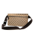 Gucci B Gucci Brown Beige Canvas Fabric GG Double Pocket Belt Bag Italy