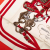 Hermès B Hermès White Ivory with Red Silk Fabric Brides de Gala Scarf France