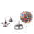Christian Dior AB Dior Silver Stainless Steel Metal Multicolor Rhinestone Star and CD Logo Earrings France
