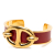 Hermès B Hermès Gold with Red Gold Plated Metal and Leather Chaine d Ancre Cuff Bracelet France