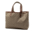 Gucci AB Gucci Brown Beige Coated Canvas Fabric Medium GG Supreme Web Loop Tote Italy