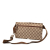 Gucci B Gucci Brown Beige Canvas Fabric GG Double Pocket Belt Bag Italy