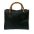 Gucci AB Gucci Black Calf Leather Medium Bamboo Diana Tote Italy