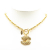 Chanel B Chanel Gold Gold Plated Metal CC Quilted Pendant Necklace France