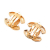 Chanel B Chanel Gold Gold Plated Metal CC Quilted Clip on Earrings France