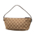 Gucci B Gucci Brown Beige Canvas Fabric GG Boat Italy