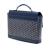 Goyard B Goyard Blue Navy Coated Canvas Fabric Goyardine Citadin PM France