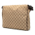 Gucci B Gucci Brown Beige Canvas Fabric GG Messenger Bag Italy