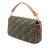 Fendi B Fendi Brown Khaki Canvas Fabric Zucca Embroidered Baguette Satchel Italy