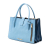 Miu Miu B Miu Miu Blue Light Blue Goatskin Leather Madras Satchel Turkey