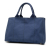 Prada B Prada Blue Dark Blue Canvas Fabric Canapa Logo Tote Italy