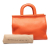 Bottega Veneta B Bottega Veneta Orange Calf Leather Intrecciato Frame Top Handle Bag Italy