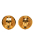 Chanel B Chanel Gold Gold Plated Metal CC Quilted Round Clip on Earrings France