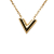 Louis Vuitton AB Louis Vuitton Gold Gold Plated Metal Essential V Necklace Italy