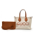 Gucci AB Gucci Brown Beige Canvas Fabric Medium Logo Tote Italy