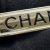 Chanel B Chanel Gold Gold Plated Metal Logo Plate Brooch Italy