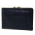 Balenciaga B Balenciaga Blue Navy Goatskin Leather Chevre Motocross Classic Metallic Edge Clutch Italy