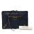 Balenciaga B Balenciaga Blue Navy Goatskin Leather Chevre Motocross Classic Metallic Edge Clutch Italy