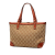 Gucci B Gucci Brown Beige Canvas Fabric GG Craft Tote Italy