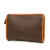 Celine B Celine Brown Coated Canvas Fabric Macadam Clutch Italy