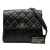 Chanel B Chanel Black Lambskin Leather Leather Small Square Lambskin Straight Single Flap France