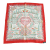 Hermès AB Hermès Red with White Silk Fabric Decoupages Scarf France