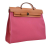 Hermès AB Hermès Pink with Brown Canvas Fabric Toile Herbag Zip 39 France