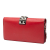 Prada AB Prada Red Calf Leather City skin Studded Elektra Clutch with Chain Italy