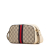 Gucci Brown Small GG Supreme Textured Calfskin Web Ophidia Camera Bag Italy