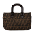 Fendi B Fendi Brown Canvas Fabric Small Zucca Twins Tote Italy