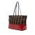 Fendi B Fendi Brown with Red Canvas Fabric Medium Pequin Roll Tote Italy