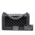 Chanel B Chanel Black Calf Leather Old Medium Quilted Glazed skin Chain Around Boy Flap Italy