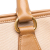 Prada B Prada Brown Beige Canvas Fabric Saffiano Trimmed Canapa Satchel Italy
