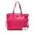 Prada B Prada Pink Hot Pink Nylon Fabric Saffiano Trimmed Tessuto Open Convertible Tote Italy