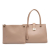 Ferragamo B Ferragamo Brown Nude Calf Leather Gancini Marlene Tote Italy