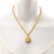 Chanel B Chanel Gold Gold Plated Metal CC Round Pendant Necklace France
