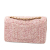 Chanel B Chanel Pink Light Pink Tweed Fabric Medium Classic Double Flap France