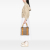Gucci AB Gucci Brown Beige with Yellow Canvas Fabric Large GG Bamboo Libeccio Tote Italy