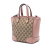 Gucci B Gucci Brown Beige with Pink Canvas Fabric Small GG Bree Satchel Italy