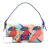 Fendi B Fendi Blue with Multi Calf Leather Patchwork QuTweet Bird Baguette Italy