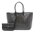 Goyard AB Goyard Black Coated Canvas Fabric Goyardine Saint Louis PM France