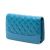Chanel B Chanel Blue Calf Leather Quilted Aged skin Gabrielle Wallet On Chain Italy