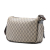 Gucci B Gucci Brown Beige Coated Canvas Fabric GG Supreme Double Pocket Crossbody Italy